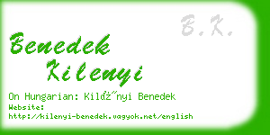 benedek kilenyi business card